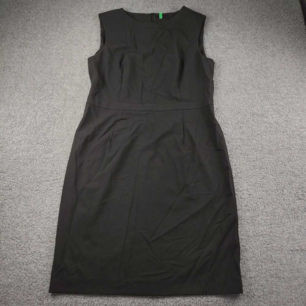 United Colors of Benetton Dress Sz Large Sheath Sleeveless Black Wool Blend EUC